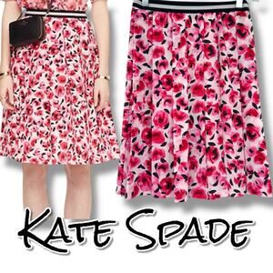Kate Spade New York Pink Floral Silk Pleated Skirt Skirt The Rules Size 0